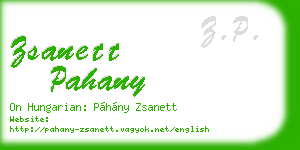 zsanett pahany business card