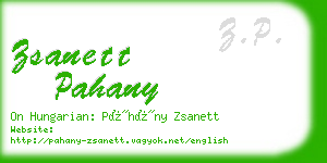 zsanett pahany business card